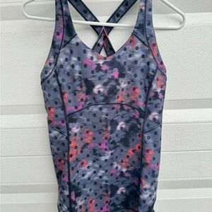 lululemon athletica Purple, Pink & Black Polka Dot Strappy Tank